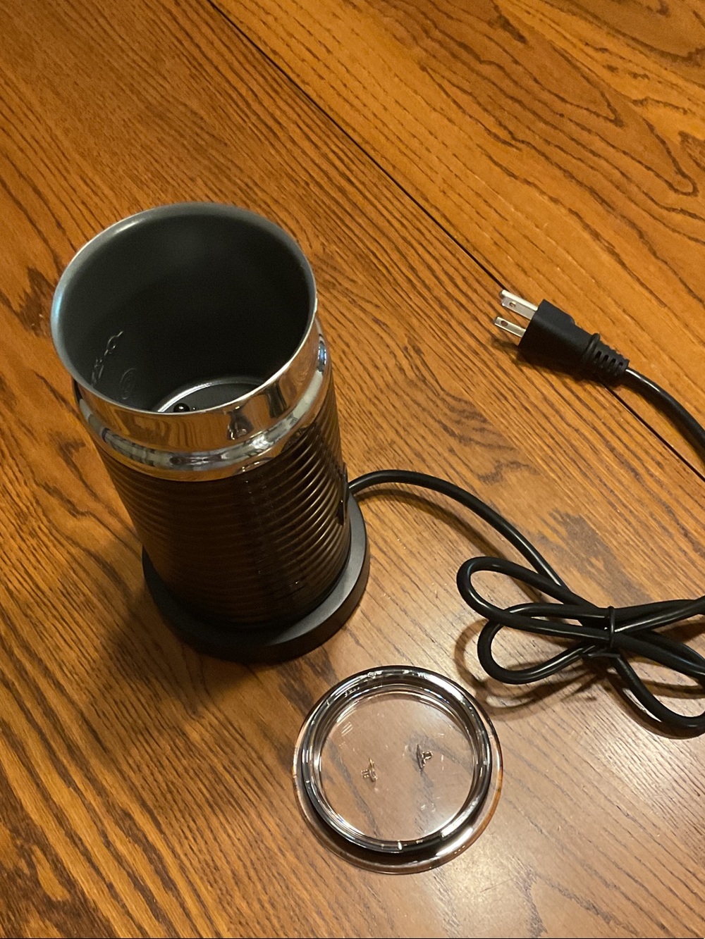 NWOT Nespresso Black and Silver Milk Frother